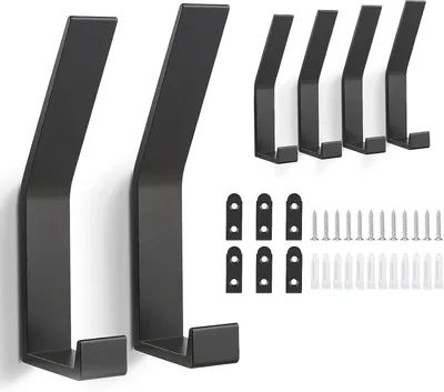 Zdjęcie produktu dla Haczyki aluminiowe, 6 sztuk, podwójne, do łazienki i sypialni