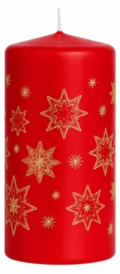 Produktbild von Weihnachtskerzen Stellato X-Mas Red Matt 12 x 6 cm, 4er Set