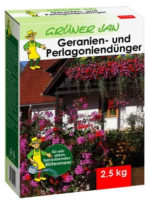 Produktbild von 2,5kg Grüner Jan Geranien- und Pelargoniendünger Zierpflanzen Blumen düngen