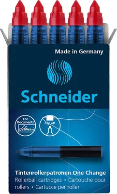 Image de Schneider 50-185402 Rollerpatrone One Change - 0.6 mm, rot (dokumentenecht), 5er Schachtel