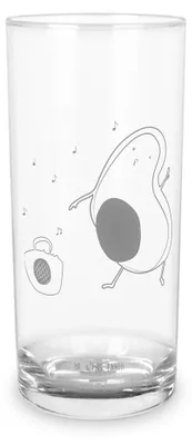 Produktbild von Mr. & Mrs. Panda Glas Avocado Tanzen 400 ml - Transparent - Geschenk, Feier, Cocktailglas, Glasbecher, Wasserglas, Tumbler, Party, Musik, Trinkglas, Singen