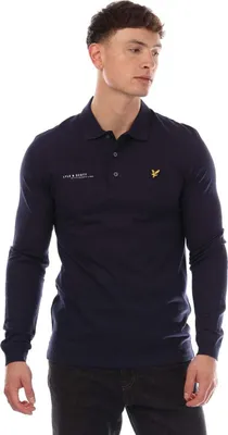 Produktbild von Lyle & Scott - "Co-Ordinate" Poloshirt für Herren Langärmlig GT5395 (S) (Marine)