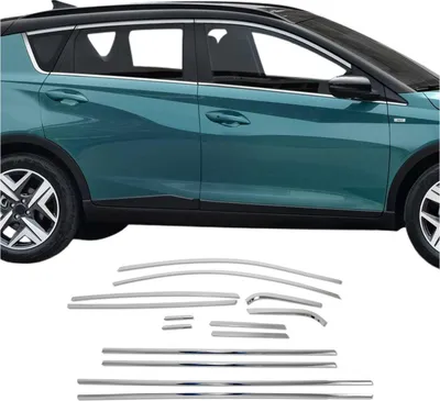 Zdjęcie produktu dla Listwy okienne do Hyundai Bayon 2021-2025 stal nierdzewna chrom 14szt