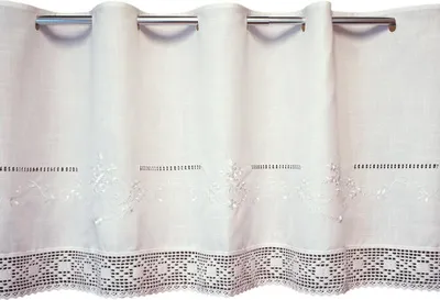 Produktbild von Scheiben-Gardinen Landhaus-Stil weiß Spitze 60 x 150 cm