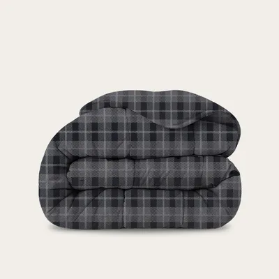 Produktbild von HappyBed - 260x220 cm - Waschbare Bettdecke ohne Bezug - Bedruckte Bettdecke ohne Bezug - Bettwäsche - Grauer Flanell