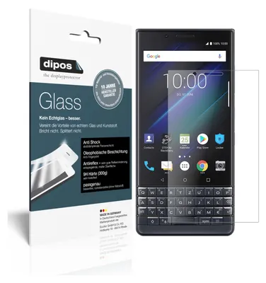 Produktbild von 2x Schutzfolie für Blackberry Key 2 LE matt - Anti-Shock 9H Folie dipos Glass