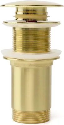 Productafbeelding van Afvoerventiel 1 1/4 inch, zonder overloop, massief messing, pop-up, voor wasbak, geborsteld goud