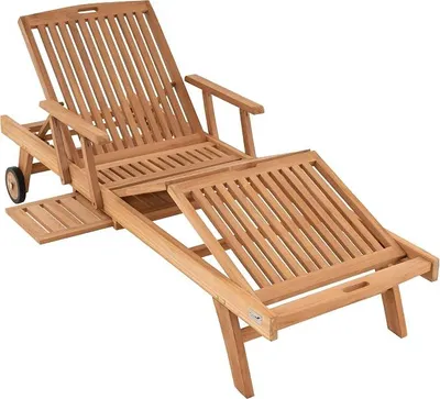 Imagen del producto de Silecomplaza: Tumbona ajustable para exteriores Menorca, fabricada en madera de teca, sin tratar - Color: Marrón