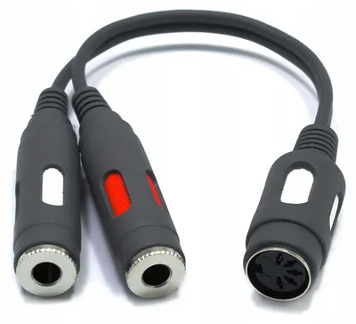 Produktbild von VITALCO 11716 Adapter DIN 5-Pin Buchse zu 2x Klinke 6.3mm