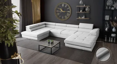 Produktbild von Wohnlandschaft mit Schlaffunktion, Couch für Wohnzimmer - Schlafsofa - Eckcouch