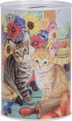 Produktbild von Clayre & Eef Spardosen Ø 8x13 cm Blau Metall Katze