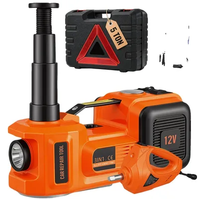 Obrázek produktu pro VEVOR elektrický hydraulický zvedák 5 t, 180 W elektrický zvedák s hydraulickým válcem 155-450 mm, hydraulický ruční zvedák pro osobní automobily, SUV atd. s rázovým utahovákem, boxem na nářadí, napájecím kabelem