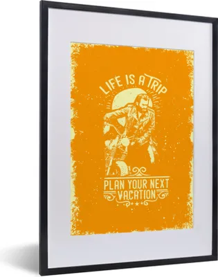 Produktbild von MuchoWow® MuchoWow® Gerahmtes Poster Jahrgang - Motorrad - Design 30x40 cm - Poster mit zchwarzem Bilderrahmen - Wandposter Schlafzimmer