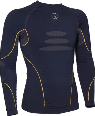 Produktbild von Forcefield Unisex Funktionsshirt Langarm Tech 2 Base, Blau Gelb, XS