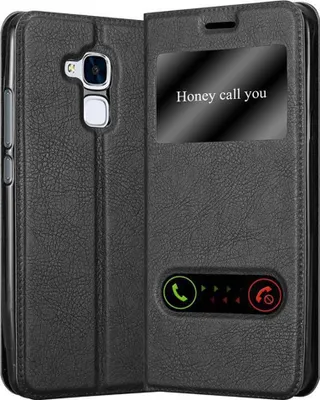 Obrázok produktu pre Cadorabo ochranné puzdro pre Honor 5C kryt v čiernej farbe puzdro na mobilný telefón puzdro na knihu kryt puzdro