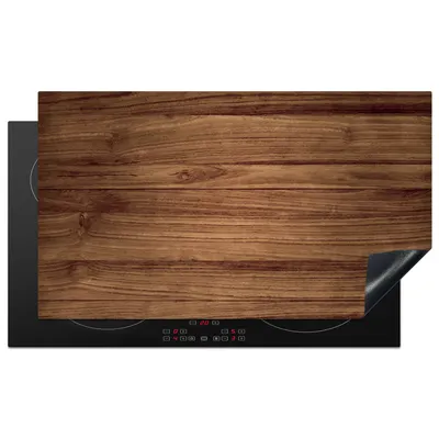 Obrázek produktu pro KitchenYeah® Kryt varné desky vzhled dřeva - hnědý, 89x51cm, dekorace do kuchyně, keramický kryt varné desky, krycí deska na varnou desku