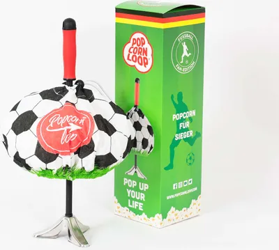 Produktbild von Der Popcornloop mit Fußball Haube - Popcornmaschine für Popcorn Mais Zuhause Kino Retro Heimkino Popcornmaker Popcornzubereitung