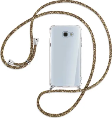 Produktbild von Handykette Backcover-Schutzhülle mit Band (Metall silberfarben) für Samsung Galaxy A5 2017 - braun+beige
