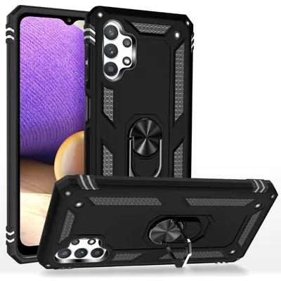 Obrázek produktu pro NALIA Kroužkové pouzdro na mobilní telefon pro Samsung Galaxy A32 5G, kryt s 360° držákem na prst, černé
