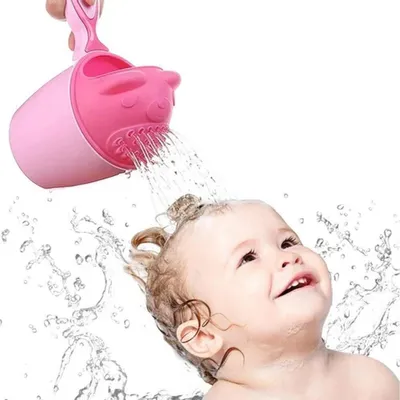 Produktbild von Haarspülbecher Baby – Duschbecher für Kinder – Shampoo-Spülbecher – Badebecher – Augen- und Gesichtsschutz – für Babys und Kleinkinder – Rosa