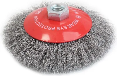 Immagine prodotto di Spazzola metallica circolare per smerigliatrice angolare, abrasiva per pulire ruggine tubi fori, scorie di saldatura, sporco grasso, 125 mm Satra