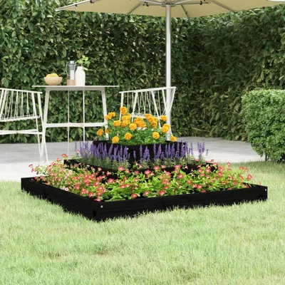 Obrázek produktu pro Maison Exclusive - Květináč černý 80x80x27 cm Masivní dřevo borovice