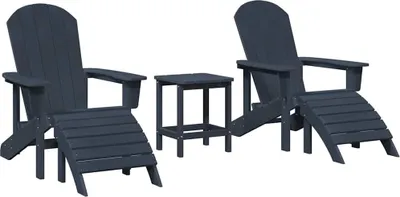 Produktbild von vidaXL Gartenstuhl 3 pcs Marineblau Polyethylen