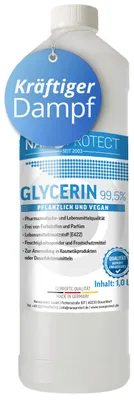 Produktbild von Nanoprotect Glycerin 99,5% | 1 Liter (1,25 kg) | Pharmaqualität und Lebensmittelqualität E422 | Rein pflanzliches Glycerol | flüssig liquid | Glyzerin