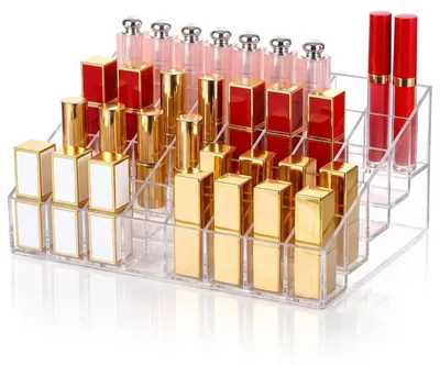 Image de Organisateur transparent pour rouges à lèvres, avec 40 compartiments, en acrylique