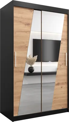 Produktbild von Kleiderschrank, Schiebetürenschrank Schlafzimmer, Schrank mit Spiegel RHOMB 120 cm