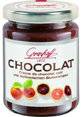 Zdjęcie produktu dla Grashoff krem z ciemnej belgijskiej czekolady z olejkiem z krwistej pomarańczy 250g
