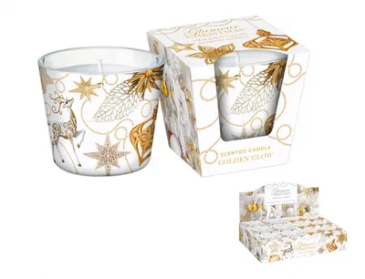 Obrázek produktu pro Nohel Garden Svíčka ve skle GLAMOUR CHRISTMAS - GOLDEN GLOW 115g