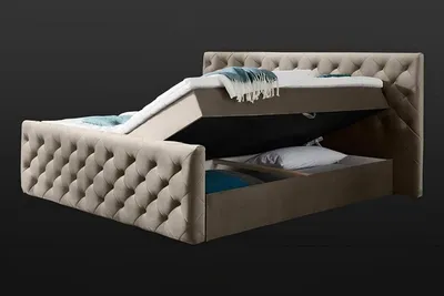 Produktbild von Moderner Doppelbett Bett Schlafzimmer 180сm Matratze Hochwertig Chesterfield