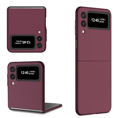 Produktbild von König Design Hülle kompatibel mit Samsung Galaxy Z Flip4 5G Kunststoff Soft Handyhülle - Handy Case Weinrot