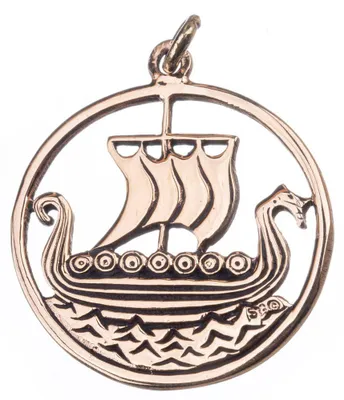 Produktbild von Wikingerschiff Bronze Schmuckanhänger groß