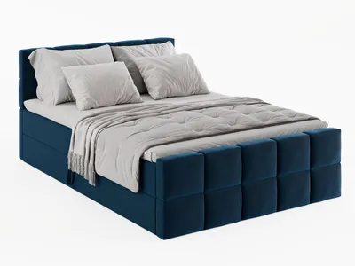 Produktbild von KONTINENTALBETT Vanessa 186/223 cm, in Dunkelblau, Velours-Stoff, Bettkasten, Matratze, Topper