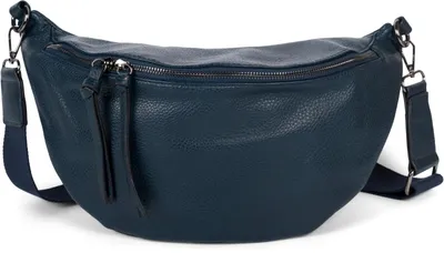 Produktbild von styleBREAKER Damen Halbmond Crossbody Tasche Groß, Dunkelblau