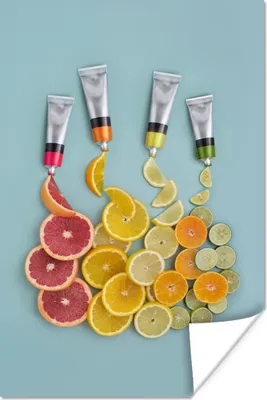 Produktbild von MuchoWow® Poster Obst - Farben - Farbe 80x120 cm - Papierdruck