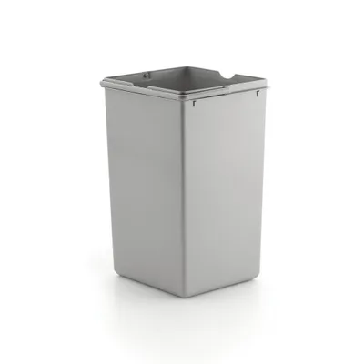 A gray trash can insert is shown against a white background.