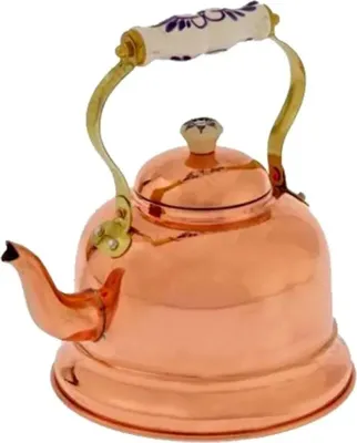 Zdjęcie produktu dla Czajnik miedziany, imbryk miedziany - z porcelanowym uchwytem, 1,5L