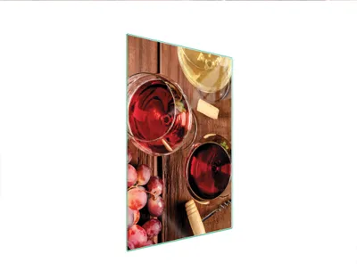 Produktbild von Herdabdeckplatte 35x52 Glaskeramikkochfeld Abdeckung Spritzschutz Glasplatte Deko Schneidebrett Wein Holz
