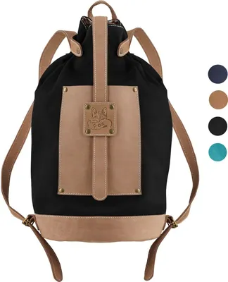 Produktbild von Oos Duffle City Leder Canvas Rucksack Nero