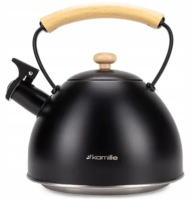 Produktbild von Kamille Wasserkocher 2,5 L mit Pfeife Induktion Bambusgriff