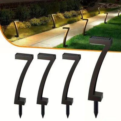 Produktbild von LED Solar-Wegeleuchten IP65, 1000 mAh, wasserdicht, für Garten, Einfahrt und Gehwege - 4er-Pack
