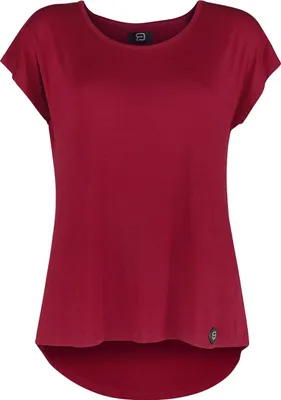 Produktbild von RED by EMP Damen Rotes lockeres Basic T-Shirt aus weich fließendem, elastischem Material L