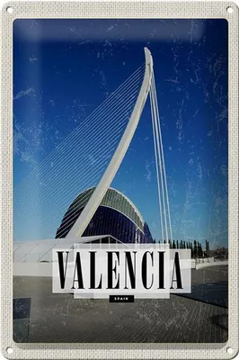 Produktbild von Blechschild Reise 20x30cm Valencia Spanien Hafenstadt Reiseziel