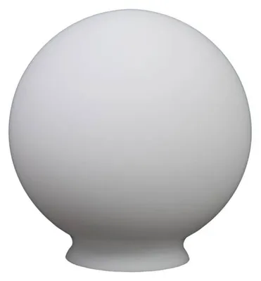 Image de Verre sphérique blanc mat pour lampe, Ø 15 cm, avec collerette - Verre de rechange pour luminaire - Abat-jour en verre