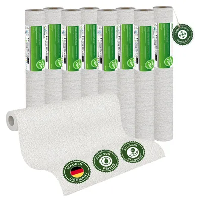 Produktbild von Raufasertapete Papiertapete – GRANDIOSO Strukturtapete Papierprägung 8er Set, 8 x 15,00 m x 0,53 m, überstreichbar, atmungsaktiv,  Germany – Veluxis