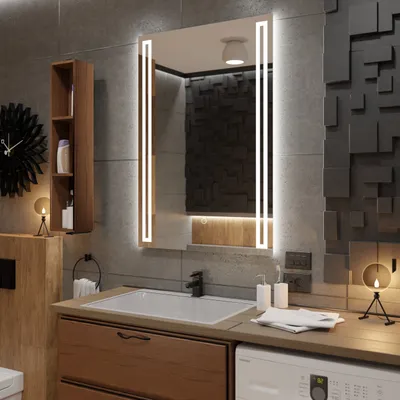 Obrázek produktu pro Koupelnové zrcadlo s LED osvětlením a dotykovým vypínačem - Roma - 60 cm, 80 cm
