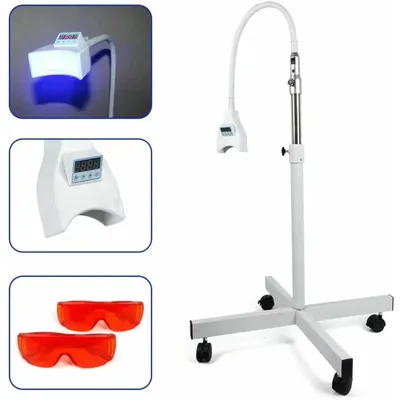 Produktbild von Zahnaufhellungslampe - Mobile LED-Standleuchte - 220 V AC - Lichtstrom 249–2000 lm - Verstellbarer Arm - Weiß